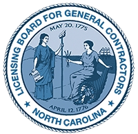 North Carolina General Contractor Seal for Chad Teague Builders